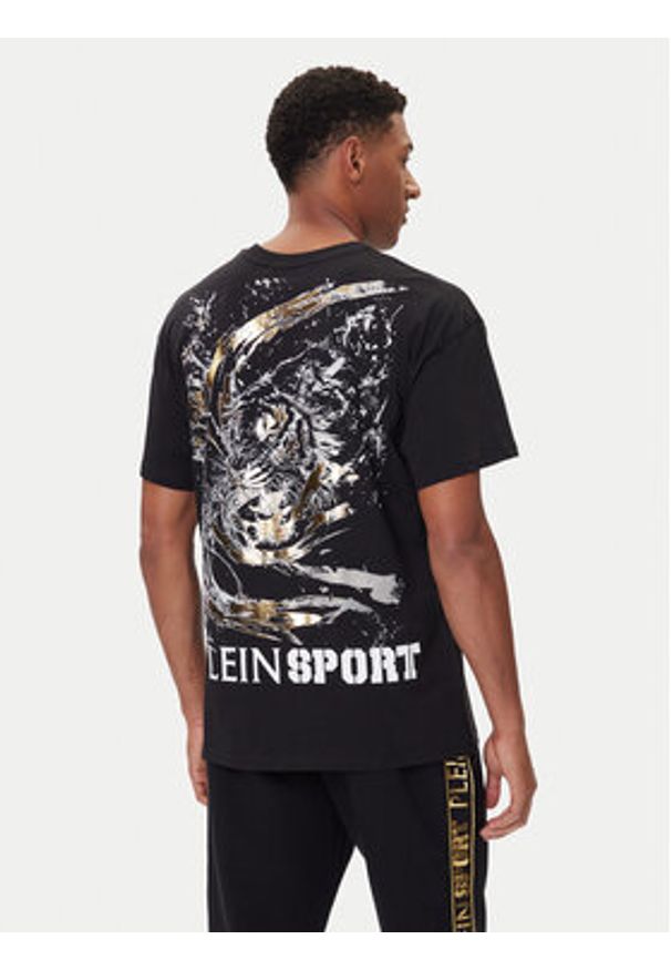 Plein Sport T-Shirt FAEC MTK8368 STE001N Czarny Loose Fit. Kolor: czarny. Materiał: bawełna. Styl: sportowy
