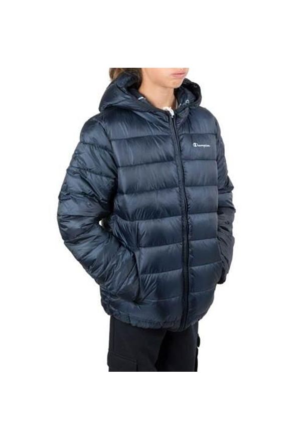 Kurtka uniwersalna chłopięca Champion Hooded Jacket. Typ kołnierza: kaptur. Kolor: czarny. Materiał: syntetyk