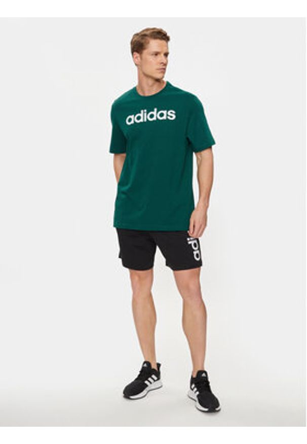 Adidas - adidas Szorty sportowe AEROREADY Essentials Single Jersey Linear Logo Shorts IC0062 Czarny Regular Fit. Kolor: czarny. Materiał: bawełna. Styl: sportowy