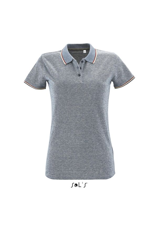 SOL'S - Damska koszulka polo Sol's Paname. Okazja: na co dzień. Typ kołnierza: polo. Kolor: wielokolorowy, niebieski, szary. Styl: casual