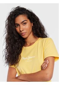 Pepe Jeans T-Shirt Wendy PL505480 Żółty Regular Fit. Kolor: żółty. Materiał: bawełna