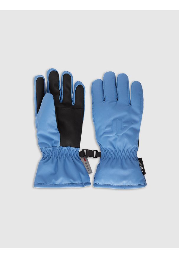 4f - 4F Rękawiczki narciarskie Thinsulate dziecięce - granatowe M. Kolor: niebieski. Materiał: materiał. Technologia: Thinsulate. Wzór: paski. Sezon: zima. Sport: narciarstwo