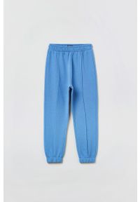 OVS spodnie dresowe dziecięce gładkie. Okazja: na co dzień. Kolor: niebieski. Materiał: dresówka. Wzór: gładki. Styl: casual