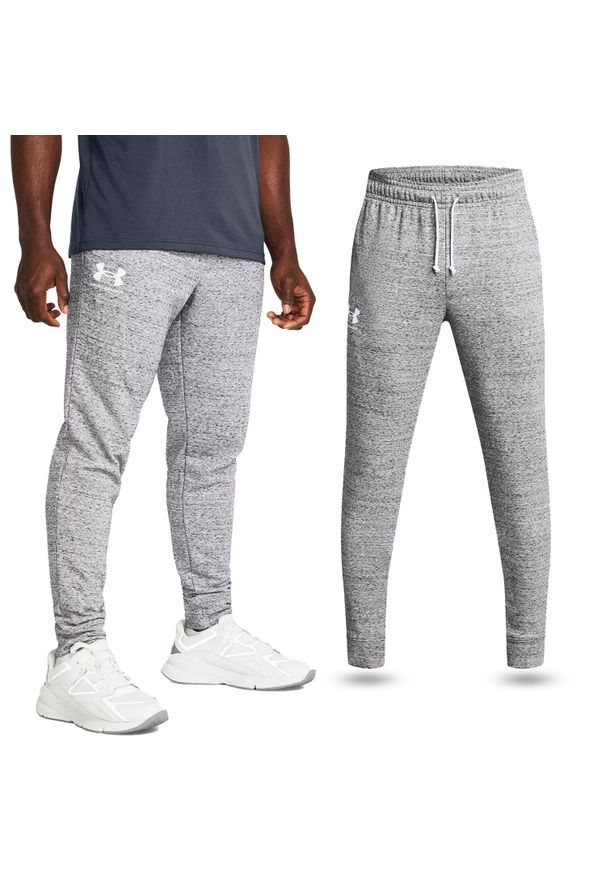 Under Armour - Spodnie dresowe męskie UNDER ARMOUR Rival Terry joggery. Kolor: szary. Materiał: dresówka