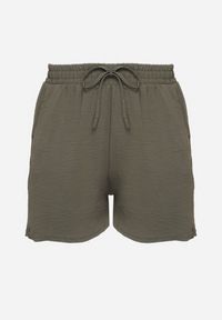 Born2be - Ciemnozielone Szorty z Wiskozą i Wiązaniem Sarumia. Okazja: na co dzień. Kolor: zielony. Materiał: wiskoza. Sezon: lato. Styl: casual #3