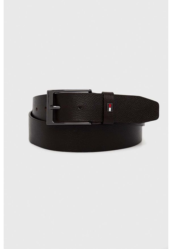 TOMMY HILFIGER - Tommy Hilfiger pasek skórzany męski kolor brązowy. Kolor: brązowy. Materiał: skóra