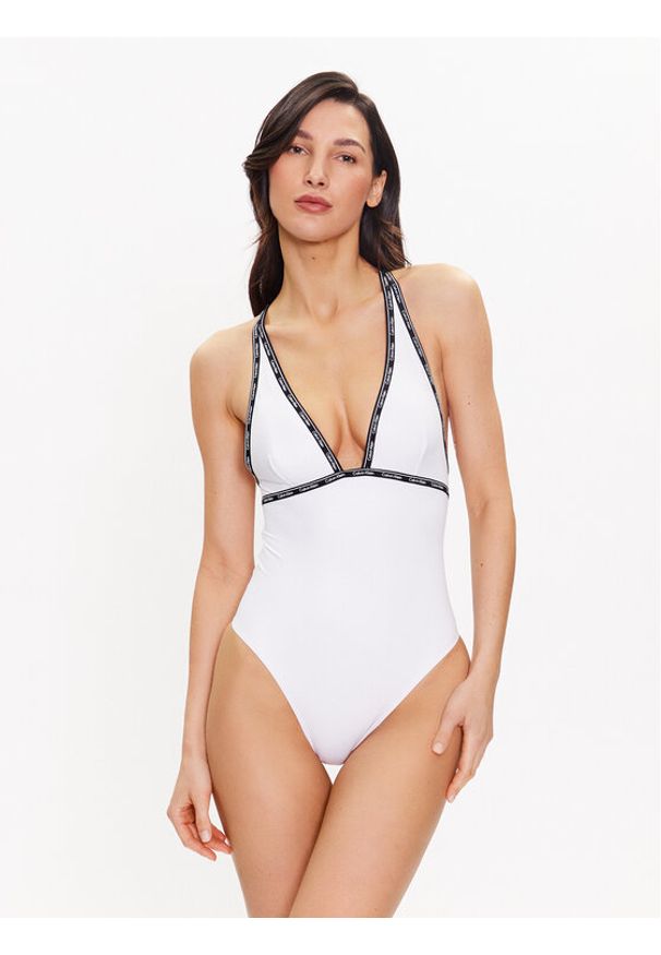 Calvin Klein Swimwear Strój kąpielowy KW0KW02075 Biały. Kolor: biały. Materiał: syntetyk