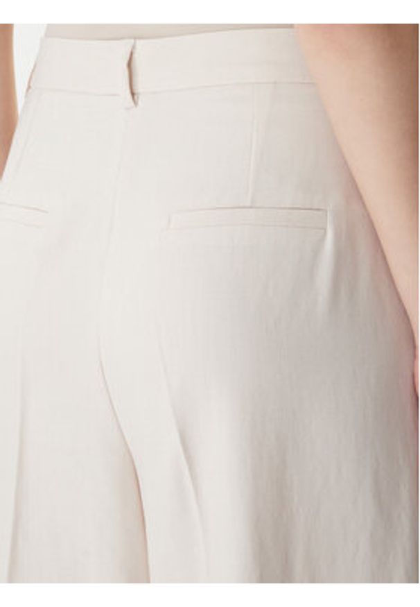 Marella Spodnie palazzo Slogan2 2615131311 Écru Wide Leg. Kolor: kremowy. Materiał: syntetyk