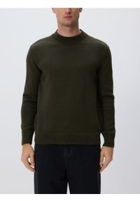 Reserved - Bawełniany półgolf - ciemnozielony. Kolor: zielony. Materiał: bawełna #1