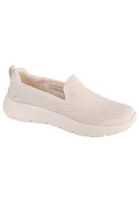 skechers - Buty do chodzenia damskie Skechers Go Walk Flex Ocean Sunset. Kolor: beżowy. Materiał: materiał, syntetyk. Szerokość cholewki: normalna. Sport: turystyka piesza