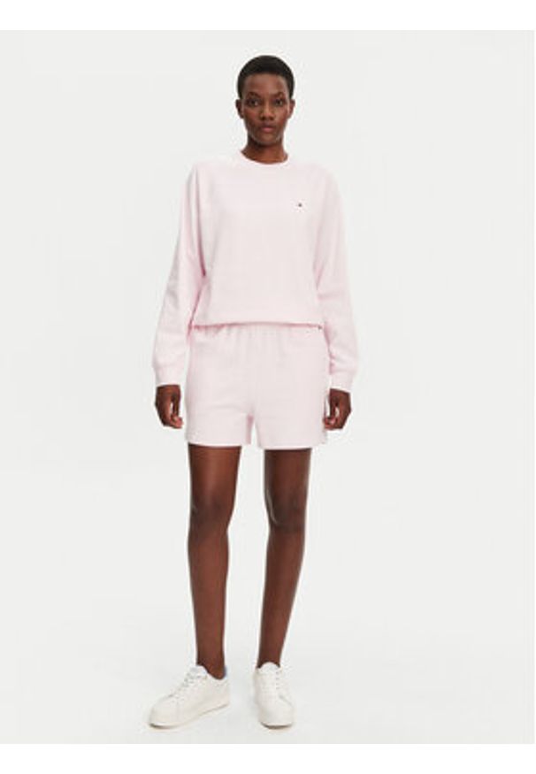 TOMMY HILFIGER - Tommy Hilfiger Bluza UW0UW05771 Różowy Regular Fit. Kolor: różowy. Materiał: bawełna