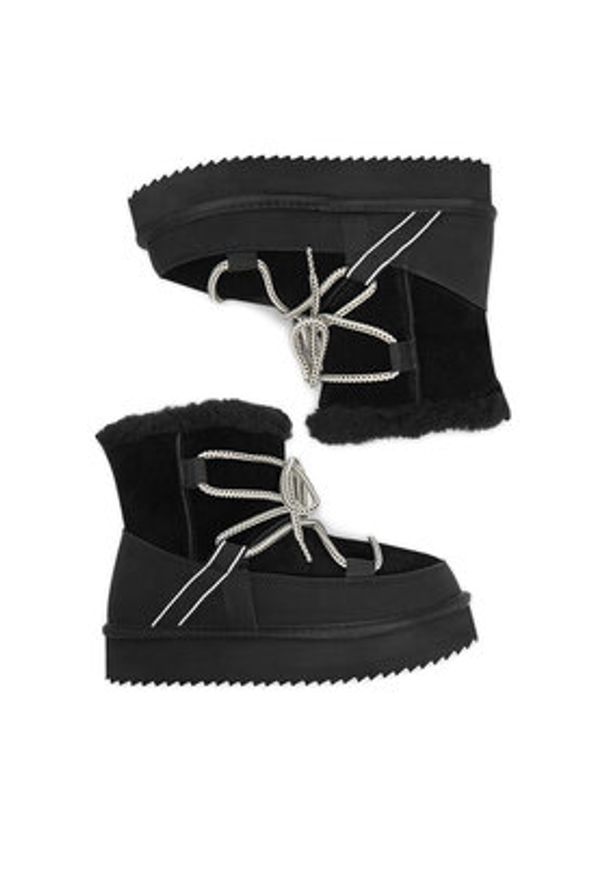 DeeZee Śniegowce DZN-024 Czarny. Kolor: czarny. Materiał: skóra, zamsz