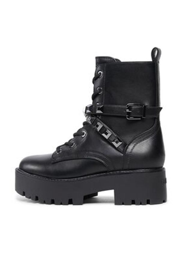 Guess Trapery FL8VDA ELE10 Czarny. Kolor: czarny. Materiał: skóra