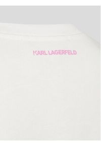 Karl Lagerfeld - KARL LAGERFELD Bluza Future Logo 225W1804 Écru Regular Fit. Typ kołnierza: dekolt w karo. Materiał: bawełna #4