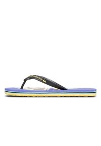 Quiksilver - Klapki dla Mężczyzn MOLOKAI SCREEN. Okazja: na plażę. Kolor: pomarańczowy, wielokolorowy, żółty. Materiał: guma, syntetyk, materiał. Styl: sportowy