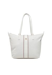 TOMMY HILFIGER - Tommy Hilfiger Torebka Poppy Tote Corp AW0AW17205 Écru
