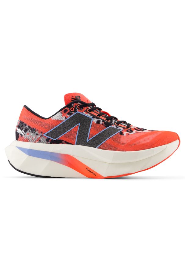 Buty damskie New Balance FuelCell SC Elite V4 WRCELLM4 – pomarańczowe. Kolor: pomarańczowy. Materiał: guma, syntetyk, włókno, materiał. Szerokość cholewki: normalna. Sport: bieganie, fitness