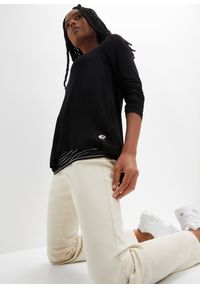 bonprix - Długi shirt z długim rękawem, dwuwarstwowy. Kolor: czarny. Materiał: materiał. Długość rękawa: długi rękaw. Długość: długie #1
