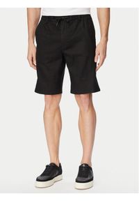 BOSS Szorty materiałowe 50559178 Czarny Regular Fit. Kolor: czarny. Materiał: len #1