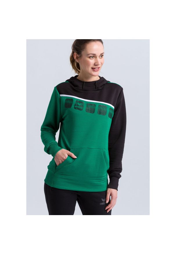 ERIMA - Damska bluza z kapturem Erima 5-C. Typ kołnierza: kaptur. Kolor: zielony, wielokolorowy, czarny. Sport: fitness
