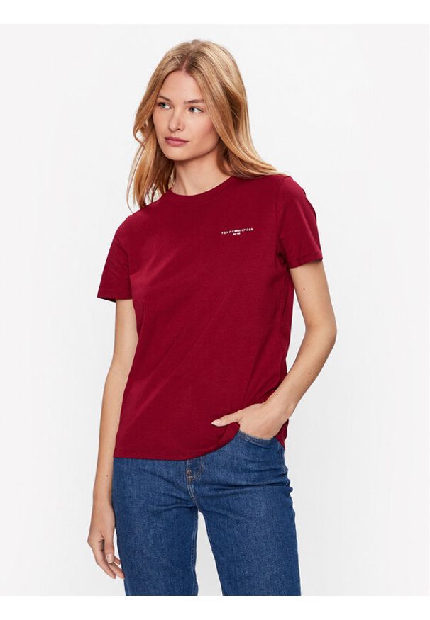 TOMMY HILFIGER - T-Shirt Tommy Hilfiger. Kolor: czerwony. Materiał: bawełna