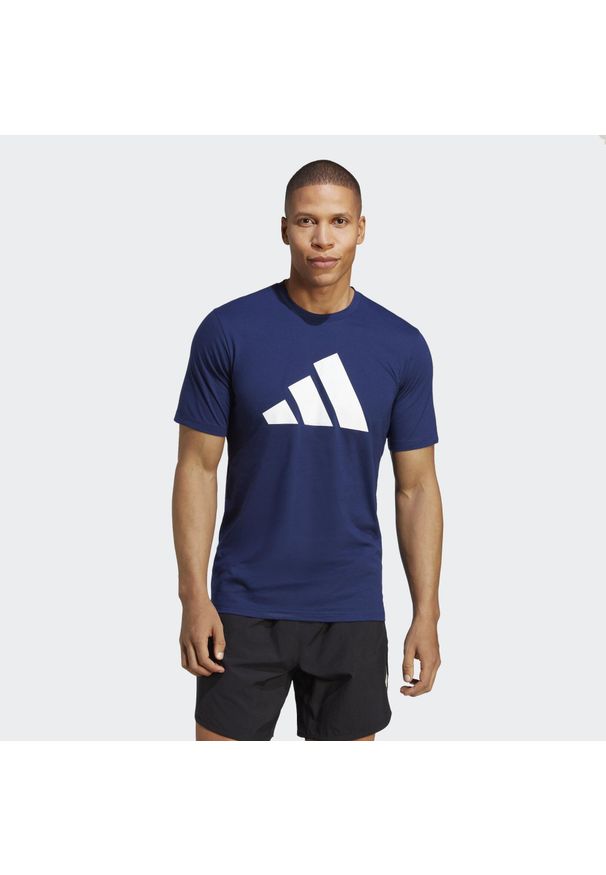 Adidas - Koszulka adidas Essentials Feelready Logo. Kolor: niebieski, wielokolorowy, biały. Materiał: materiał