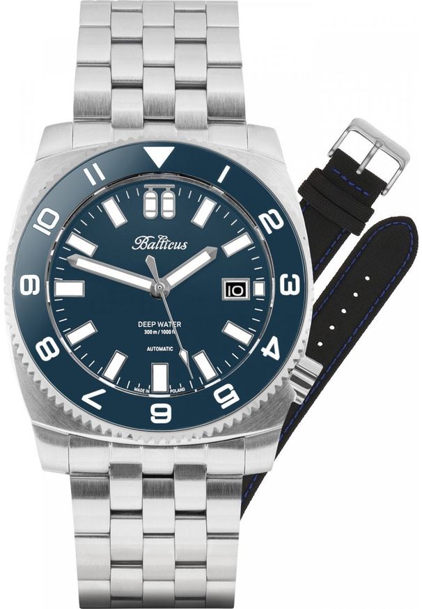 BALTICUS - Zegarek Balticus Zegarek męski Balticus BAL-DWOB srebrny. Kolor: srebrny