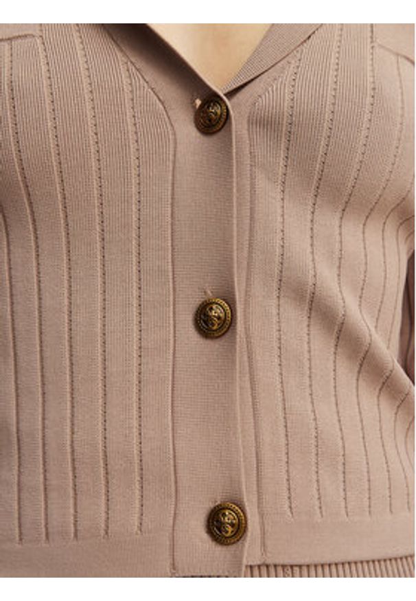 Guess Kardigan W5YR11 Z0130 Beżowy Regular Fit. Kolor: beżowy. Materiał: wiskoza