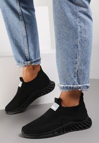 Renee - Czarne Buty Sportowe Briwen. Okazja: na co dzień. Kolor: czarny. Materiał: jeans, materiał. Szerokość cholewki: normalna. Wzór: aplikacja #5