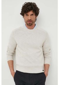 Calvin Klein sweter bawełniany kolor beżowy lekki. Kolor: beżowy. Materiał: bawełna. Długość rękawa: raglanowy rękaw #3
