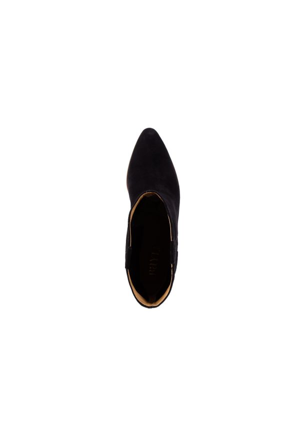 Botki Bayla-118 3001 Crosta Nero, Czarny, Skóra naturalna. Kolor: czarny. Materiał: zamsz. Szerokość cholewki: normalna