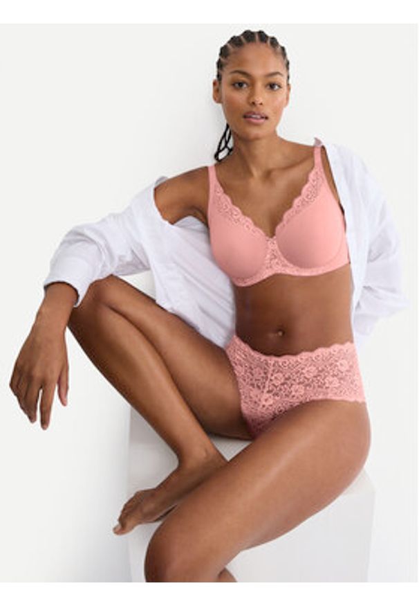 Triumph Biustonosz z fiszbiną Amourette 10210670 Różowy. Kolor: różowy. Materiał: syntetyk