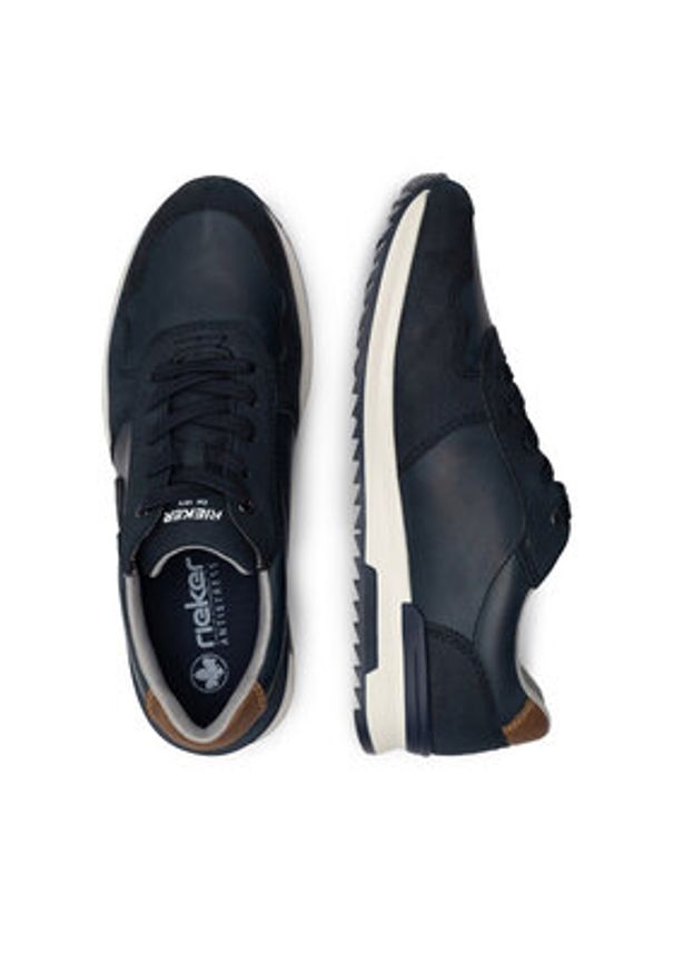 Rieker Sneakersy 16113-14 Niebieski. Kolor: niebieski. Materiał: skóra