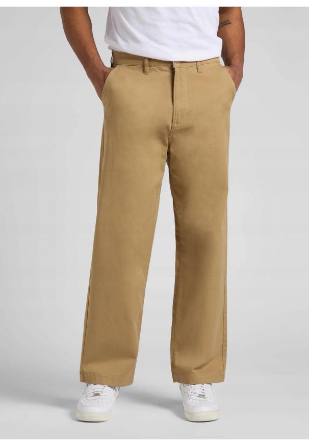 Lee - MESKIE SPODNIE LEE LOOSE CHINO CLAY 112145508