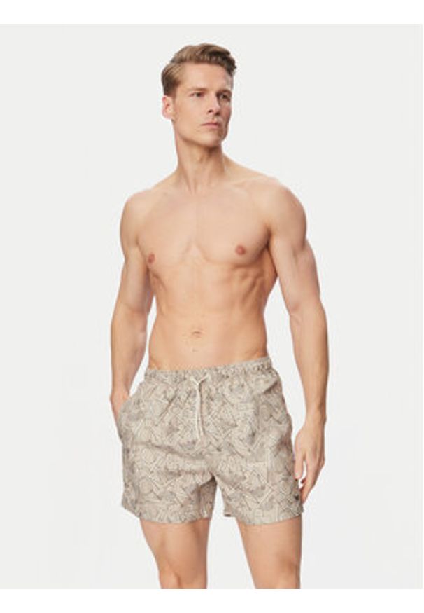 Emporio Armani Szorty kąpielowe EM000583 AF20440 F6056 Szary Regular Fit. Kolor: szary. Materiał: syntetyk