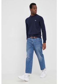Lacoste sweter bawełniany kolor granatowy lekki. Okazja: na co dzień. Kolor: niebieski. Materiał: bawełna. Długość rękawa: długi rękaw. Długość: długie. Styl: casual #3