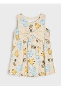 Sinsay - Sukienka babydoll z ozdobną kokardą - kremowy. Kolor: kremowy #1