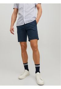 Jack & Jones - Jack&Jones Szorty materiałowe Dave 12229629 Granatowy Regular Fit. Kolor: niebieski. Materiał: materiał, bawełna