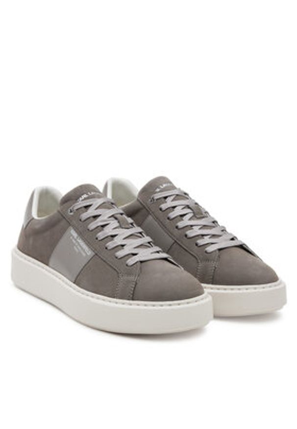 Karl Lagerfeld - KARL LAGERFELD Sneakersy KL52218 Szary. Kolor: szary. Materiał: skóra, nubuk