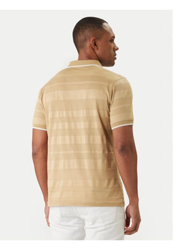 Karl Lagerfeld - KARL LAGERFELD Polo 745006 562201 Beżowy Regular Fit. Typ kołnierza: polo. Kolor: beżowy. Materiał: bawełna