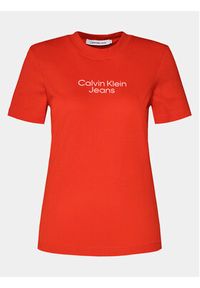 Calvin Klein Jeans T-Shirt Institutional J20J223222 Czerwony Regular Fit. Kolor: czerwony. Materiał: bawełna #6