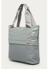 Nike - Torebka. Kolor: szary. Wzór: gładki. Rozmiar: duże. Rodzaj torebki: na ramię #2