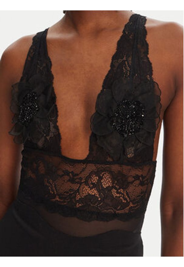 Elisabetta Franchi Body BO03452E2 110 Czarny Regular Fit. Kolor: czarny. Materiał: syntetyk