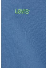 Levi's® - Levi's bluza bawełniana męska z kapturem gładka. Okazja: na spotkanie biznesowe. Typ kołnierza: kaptur. Kolor: niebieski. Materiał: bawełna. Wzór: gładki. Styl: biznesowy
