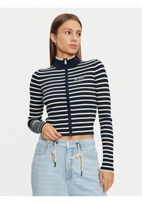 Tommy Jeans Sweter DW0DW19835 Granatowy Slim Fit. Kolor: niebieski. Materiał: syntetyk #1