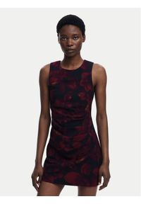 Desigual Sukienka koktajlowa Petofrunce 25WWVW20 Bordowy Slim Fit. Kolor: czerwony. Materiał: wiskoza. Styl: wizytowy