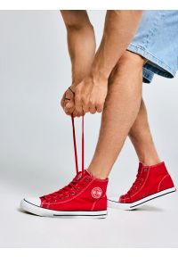 Big-Star - Trampki męskie wysokie czerwone JJ174607 603. Nosek buta: okrągły. Zapięcie: sznurówki. Kolor: czerwony. Materiał: bawełna. Styl: sportowy, elegancki #8