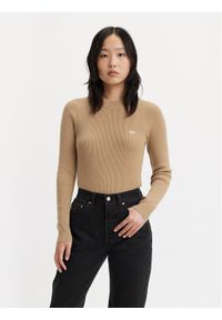 Levi's® Sweter A0719-0017 Beżowy Slim Fit. Kolor: beżowy. Materiał: bawełna