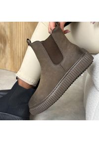 Brązowe skórzane botki damskie Cambell 19340. Nosek buta: okrągły. Kolor: brązowy. Materiał: skóra. Szerokość cholewki: normalna. Sezon: zima, jesień. Styl: klasyczny, elegancki #1