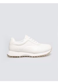 Big-Star - Sneakersy damskie ze skóry ekologicznej białe OO274023 101. Okazja: na co dzień. Nosek buta: okrągły. Kolor: biały. Materiał: skóra ekologiczna #1
